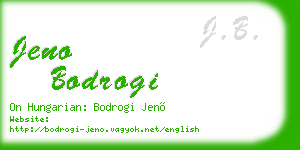 jeno bodrogi business card